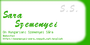 sara szemenyei business card